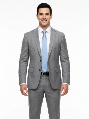 PÁNSKY OBLEK SIVÝ, 100% VLNA
