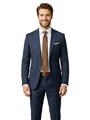 PÁNSKY OBLEK VLNENÝ MODRÝ