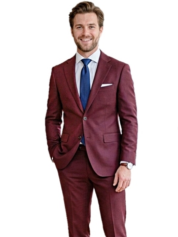 PÁNSKY OBLEK BORDOVÝ
