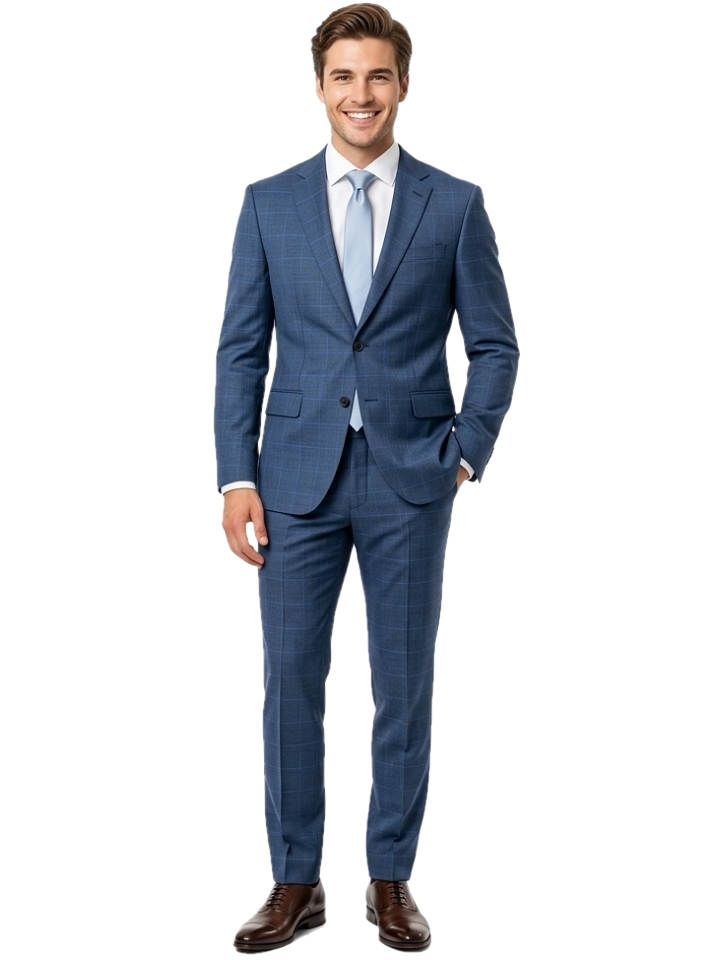 PÁNSKY OBLEK MODRÝ SO VZOROM